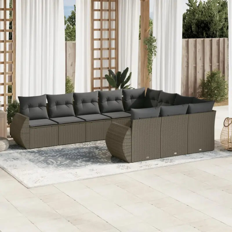 Lounge Tuinset in Zwart Materiaal met Waterdichte Tas en Gepoedercoat Staal - Lichtgrijs en donkergrijs / Zonder tafel