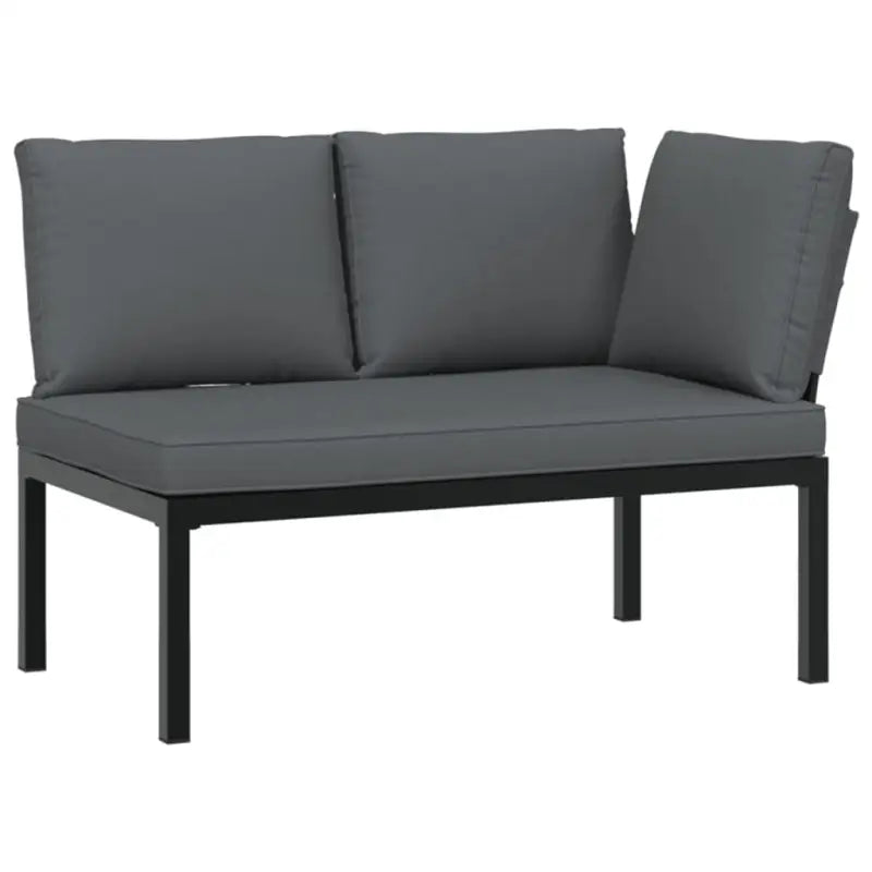 Lounge tuinset in zwart materiaal van gepoedercoat aluminium met afmetingen - Tuinsets