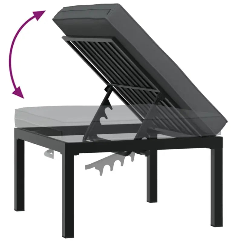 Lounge tuinset in zwart materiaal van gepoedercoat aluminium met afmetingen - Tuinsets
