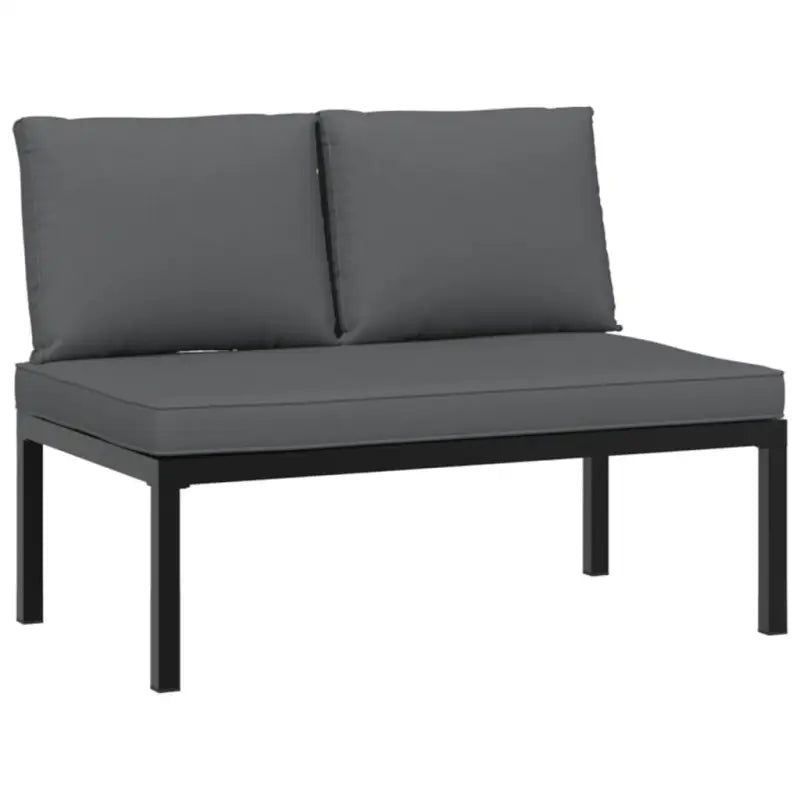 Lounge tuinset in zwart materiaal van gepoedercoat aluminium met afmetingen - Tuinsets