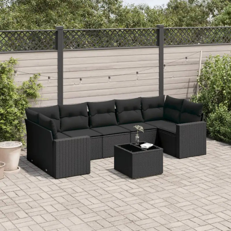 Lounge Tuinset in Zwart Materiaal van Gepoedercoat Staal - Zwart - Tuinsets