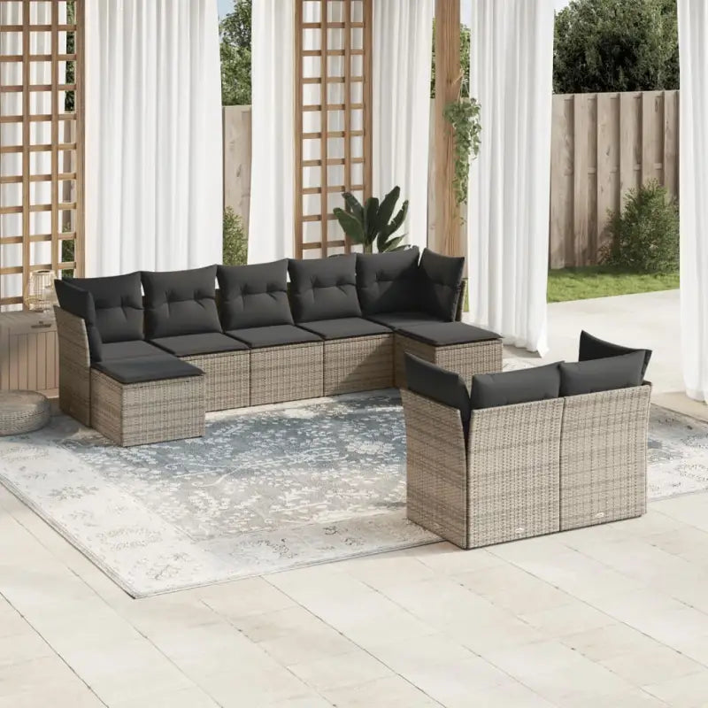 Lounge Tuinset in Zwart met Waterdichte Tas en Gepoedercoat Staal - Grijs / Zonder tafel - Tuinsets