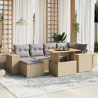 Lounge tuinset met beige materiaal en gepoedercoat staal afmetingen - Beige en grijs / zonder opbergruimte - Tuinsets