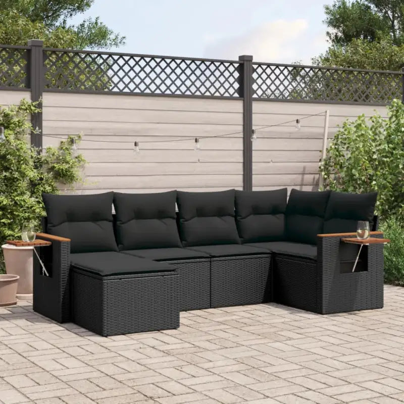 Lounge tuinset met beige materiaal en gepoedercoat staal afmetingen - Zwart / Zonder tafel - Tuinsets