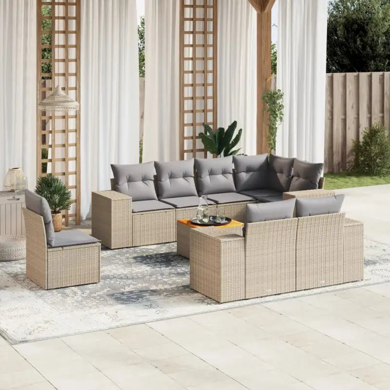 Lounge tuinset met beige materiaal en gepoedercoat staal afmetingen - Tuinsets