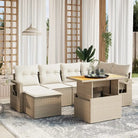 Lounge Tuinset met beige materiaal en gepoedercoat staal afmetingen - beige en crèmekleurig / zonder opbergruimte