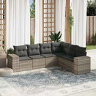 Lounge tuinset met beige materiaal en gepoedercoat staal afmetingen - Lichtgrijs / Zonder tafel - Tuinsets