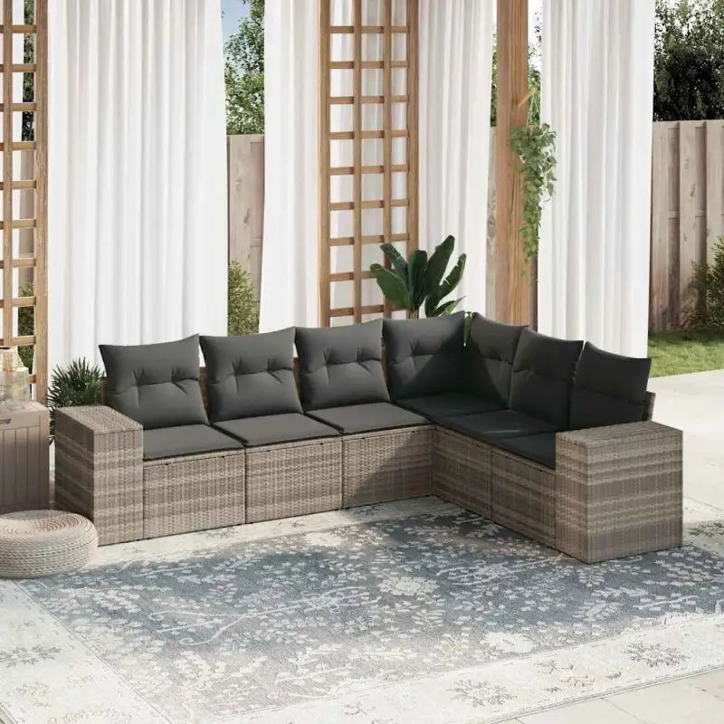 Lounge tuinset met beige materiaal en gepoedercoat staal afmetingen - Lichtgrijs / Zonder tafel - Tuinsets