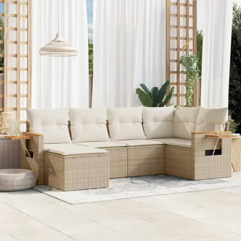 Lounge tuinset met beige materiaal en gepoedercoat staal afmetingen - beige en crèmekleurig / Zonder tafel - Tuinsets