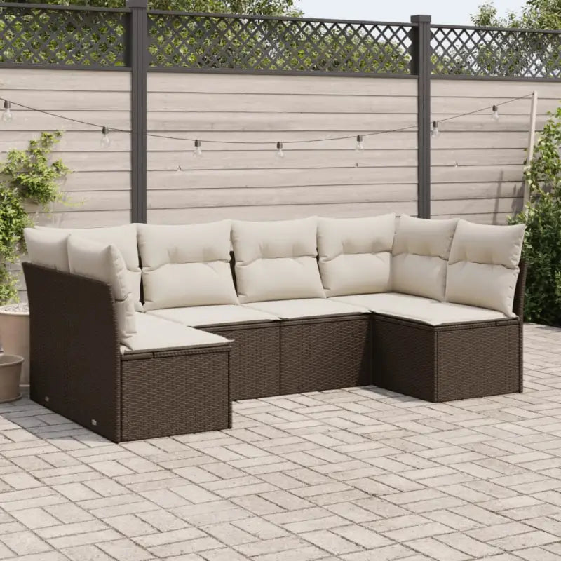 Lounge tuinset met beige materiaal en gepoedercoat staal afmetingen - Bruin en crème / Zonder tafel - Tuinsets