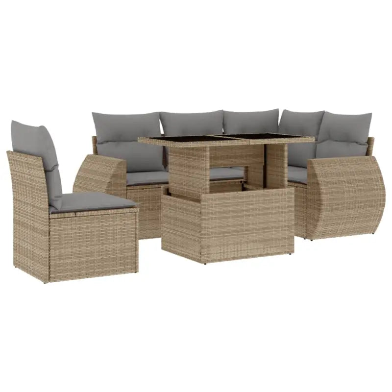 Lounge tuinset met beige materiaal en gepoedercoat staal afmetingen - Tuinsets