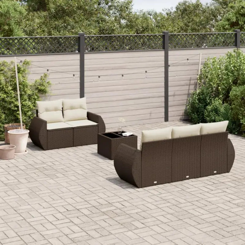 Lounge Tuinset met beige materiaal en gepoedercoat staal afmetingen - Bruin en crème - Tuinsets