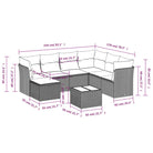 Lounge tuinset met beige materiaal en gepoedercoat staal afmetingen - Tuinsets