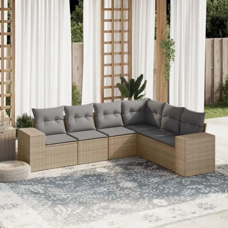 Lounge tuinset met beige materiaal en gepoedercoat staal afmetingen - Beige en grijs / Zonder tafel - Tuinsets