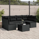 Lounge tuinset met beige materiaal en gepoedercoat staal afmetingen - Zwart / Met tafel - Tuinsets