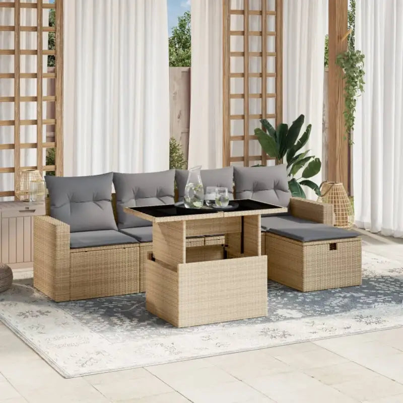 Lounge tuinset met beige materiaal en gepoedercoat staal afmetingen - Tuinsets