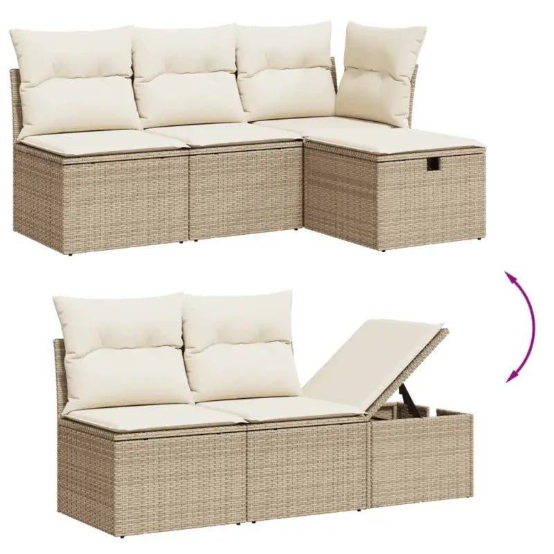 Lounge tuinset met beige materiaal en gepoedercoat staal afmetingen - Tuinsets
