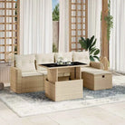 Lounge tuinset met beige materiaal en gepoedercoat staal afmetingen - beige en crèmekleurig / zonder opbergruimte
