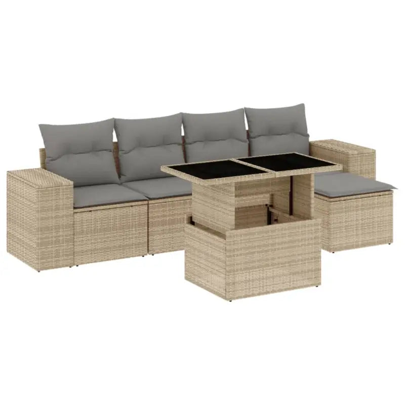 Lounge tuinset met beige materiaal en gepoedercoat staal afmetingen - Tuinsets