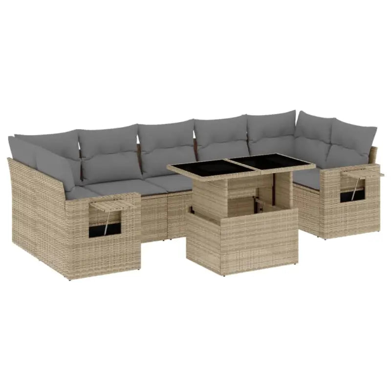 Lounge tuinset met beige materiaal en gepoedercoat staal afmetingen - Tuinsets
