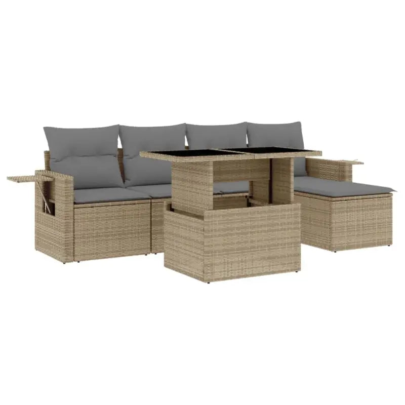 Lounge tuinset met beige materiaal en gepoedercoat staal afmetingen - Tuinsets