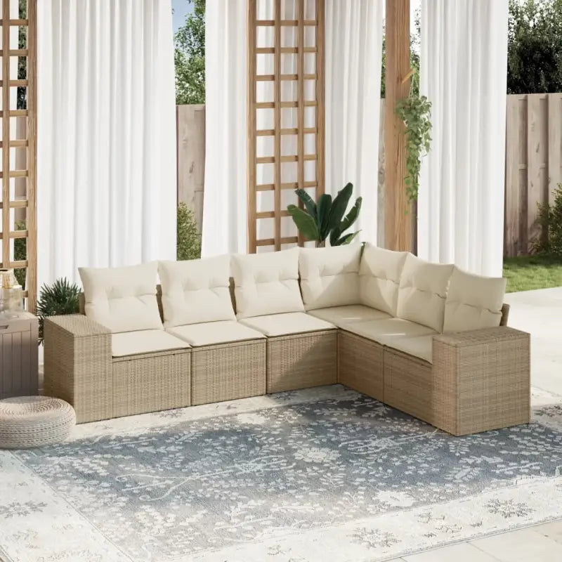 Lounge tuinset met beige materiaal en gepoedercoat staal afmetingen - beige en crèmekleurig / Zonder tafel - Tuinsets