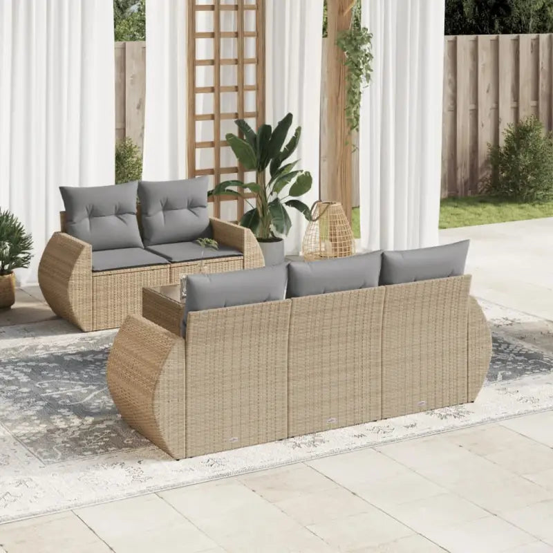 Lounge Tuinset met beige materiaal en gepoedercoat staal afmetingen - Beige en grijs - Tuinsets