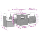 Lounge tuinset met beige materiaal en gepoedercoat staal afmetingen - Tuinsets