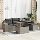 Lounge tuinset met beige materiaal en gepoedercoat staal afmetingen - Grijs / met opbergruimte - Tuinsets