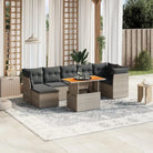 Lounge tuinset met beige materiaal en gepoedercoat staal Afmetingen - grijs en donkergrijs / 3x hoek + 3x midden