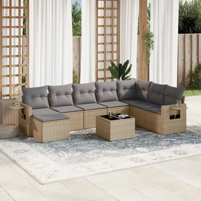 Lounge tuinset met beige materiaal en gepoedercoat staal afmetingen - Tuinsets