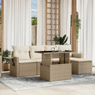Lounge tuinset met beige materiaal en gepoedercoat staal afmetingen - beige en crèmekleurig / zonder opbergruimte