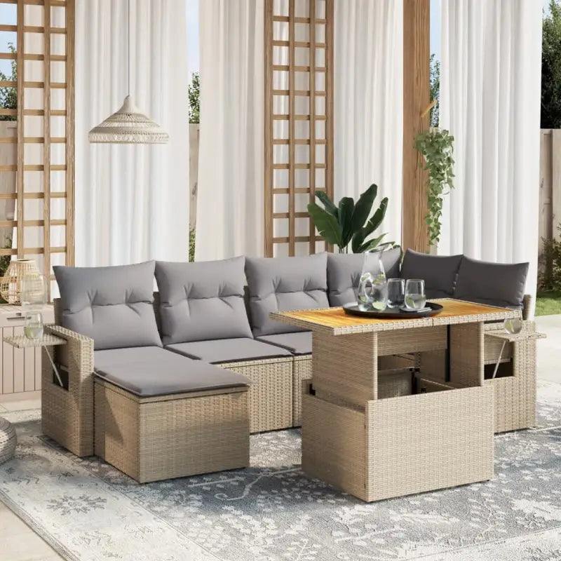 Lounge Tuinset met beige materiaal en gepoedercoat staal afmetingen - Tuinsets
