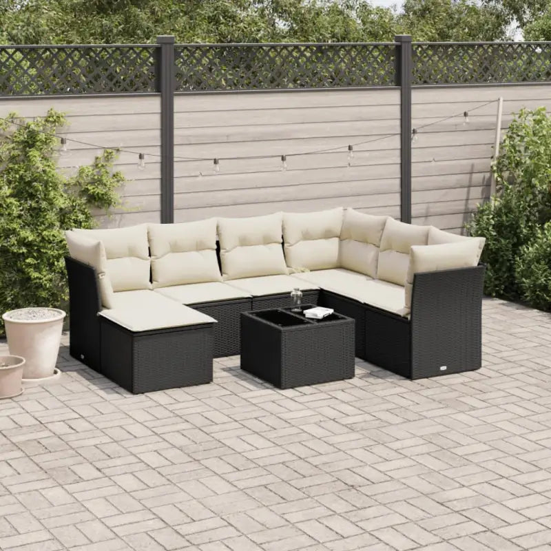 Lounge tuinset met beige materiaal en gepoedercoat staal afmetingen - Zwart en crème / Zonder tafel - Tuinsets