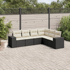 Lounge tuinset met beige materiaal en gepoedercoat staal afmetingen - Zwart en crème / Zonder tafel - Tuinsets
