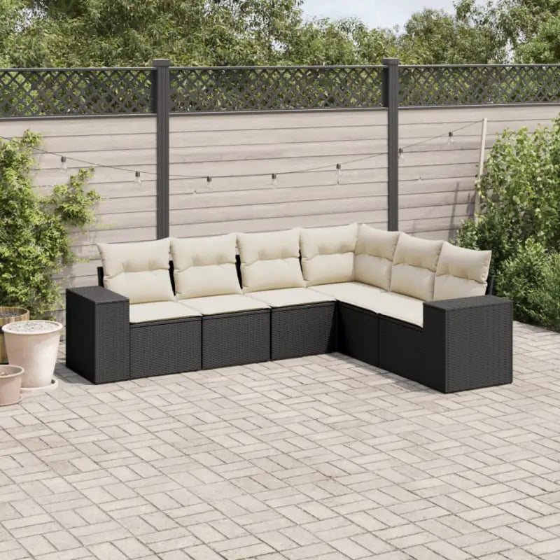 Lounge tuinset met beige materiaal en gepoedercoat staal afmetingen - Zwart en crème / Zonder tafel - Tuinsets
