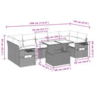 Lounge tuinset met beige materiaal en gepoedercoat staal afmetingen - Tuinsets