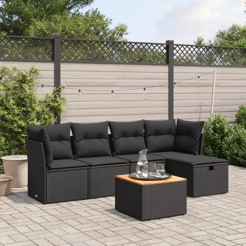 Lounge tuinset met beige materiaal en gepoedercoat staal afmetingen - Zwart / zonder opbergruimte - Tuinsets