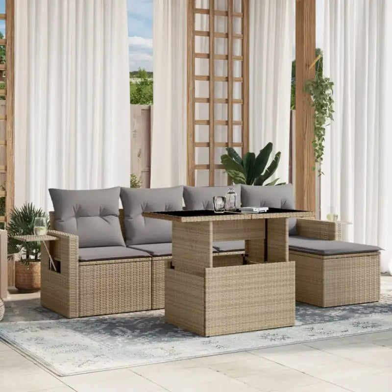 Lounge tuinset met beige materiaal en gepoedercoat staal afmetingen - Tuinsets