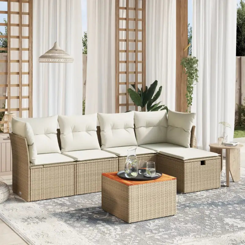 Lounge tuinset met beige materiaal en gepoedercoat staal afmetingen - beige en crèmekleurig / zonder opbergruimte