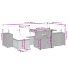 Lounge tuinset met beige materiaal en gepoedercoat staal afmetingen - Tuinsets