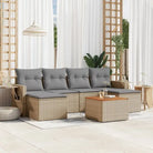 Lounge tuinset met beige materiaal en gepoedercoat staal afmetingen - Beige en grijs - Tuinsets