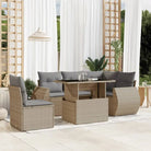 Lounge tuinset met beige materiaal en gepoedercoat staal afmetingen - Beige en grijs / Met tafel - Tuinsets