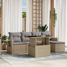 Lounge tuinset met beige materiaal en gepoedercoat staal afmetingen - Beige en grijs / zonder opbergruimte - Tuinsets