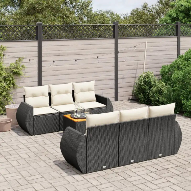 Lounge tuinset met beige materiaal en gepoedercoated staal afmetingen - Zwart en crème - Tuinsets