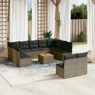Lounge Tuinset met Beigemateriaal en Gepoedercoat Staal voor Buiten - grijs en donkergrijs - Tuinsets