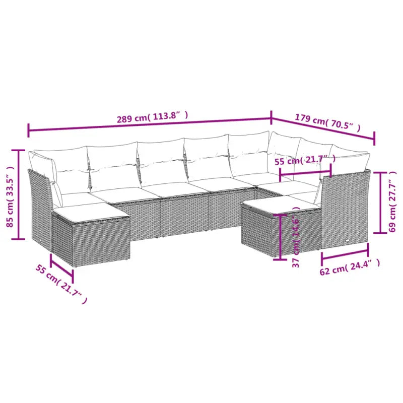 Lounge Tuinset met Bruin Gepoedercoat Staal en Waterdichte Tas - Tuinsets