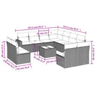 Lounge Tuinset met Bruin Materiaal en Gepoedercoat Staal Afmetingen - Tuinsets