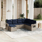 Lounge tuinset met bruin materiaal en gepoedercoat staal afmetingen - Grijs en blauw / Zonder tafel - Tuinsets