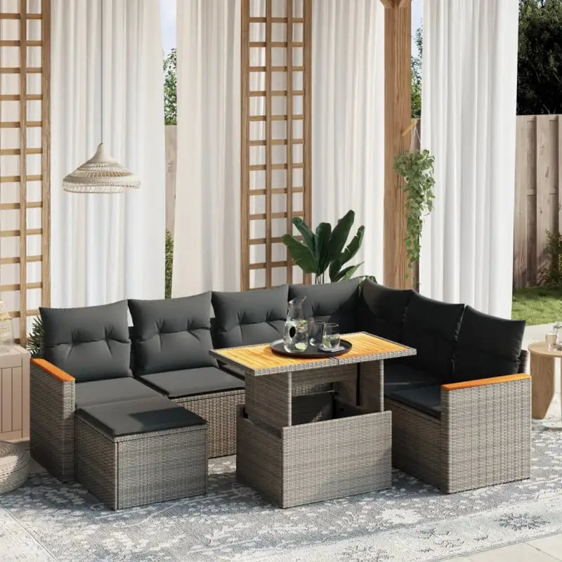 Lounge tuinset met grijs materiaal en gepoedercoat staal afmetingen - Tuinsets